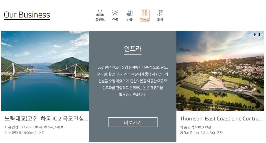 gs건설 사업 분야 - 인프라