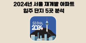 2024년 서울 재개발 아파트