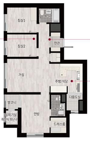 안산 중앙 롯데캐슬 시그니처 59C 평면도