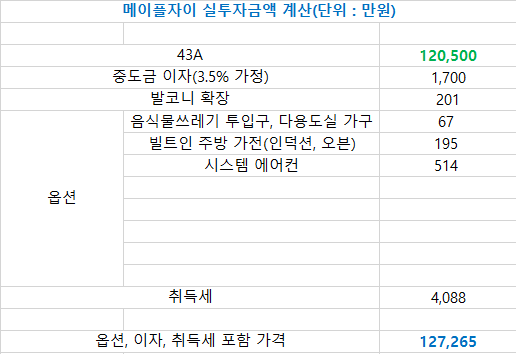 메이플자이 투자 금액