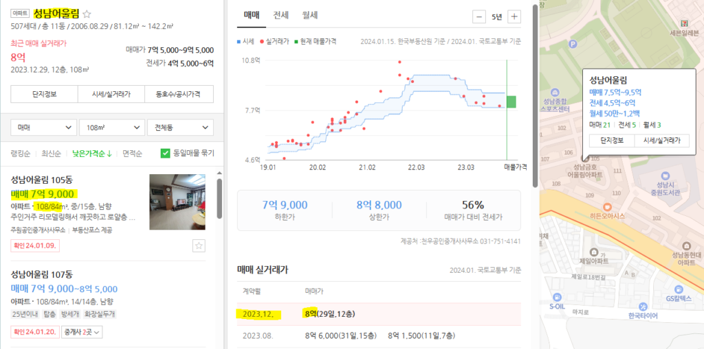 모란역 대장 아파트 - 성남금호어울림