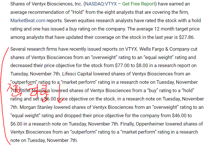 vtyx 관련 리포트 분석
