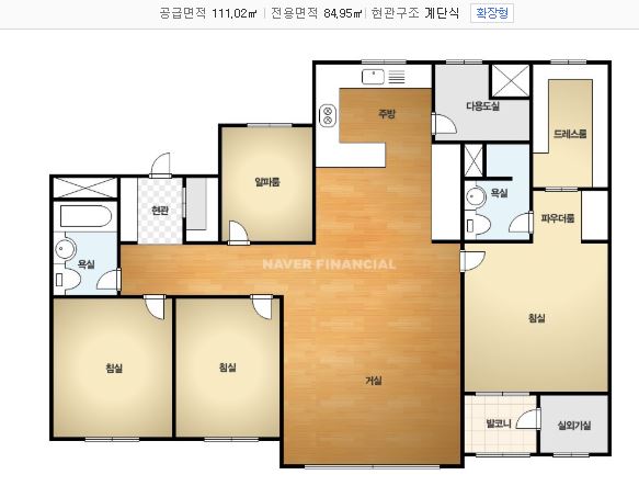 산성역헤리스톤 전용 84 평면도