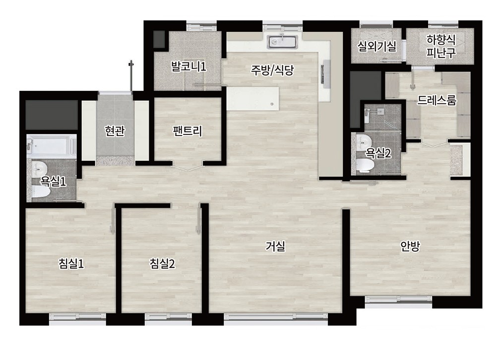 비주류 평형 (30평) 전용 75A 평면