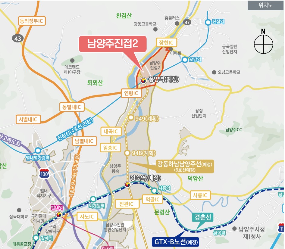 진접2지구 A1블록 입지