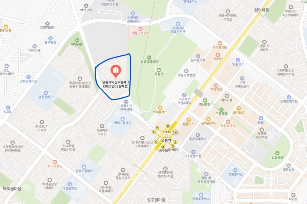 영통자이센트럴아이파크 위치