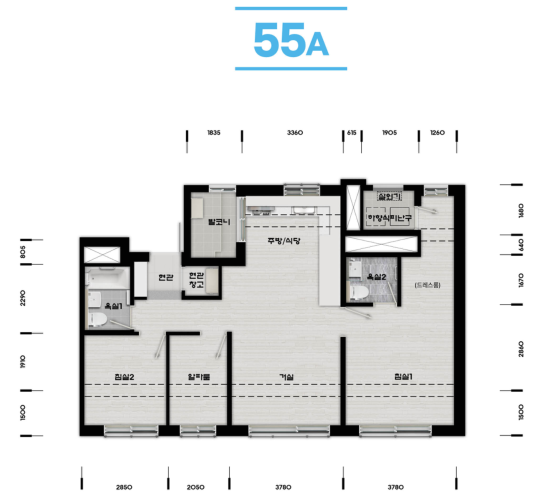 인천 계양 A3블록 55A 평면