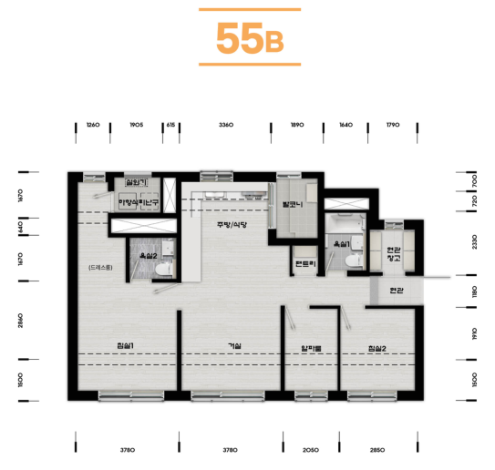인천 계양 A3블록 55B 평면