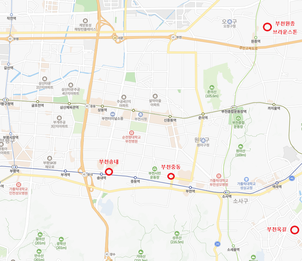 부천 행복주택 4곳 위치