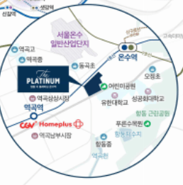 쌍용 더 플래티넘 온수역 입지